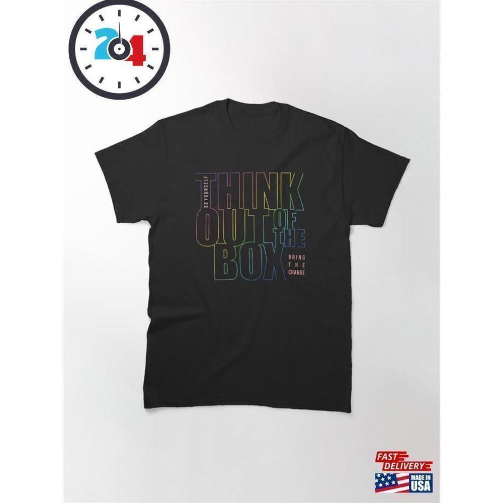 Be Yourself Think Outside The Box Motivation Quote Graphic T-Shirt